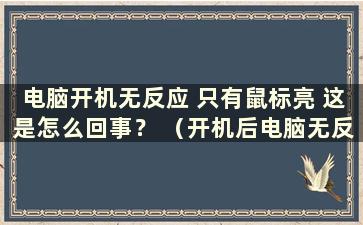 电脑开机无反应 只有鼠标亮 这是怎么回事？ （开机后电脑无反应 只有鼠标可以移动 ）